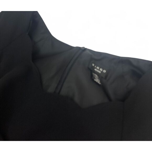 Virgo Dress 6P Petite Black Scallop Neck Sheath Cap Sleeve Cocktail Bodycon ✨ - Picture 8 of 14